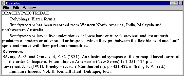 id23 - brief description for 'BRACHYPSECTRIDAE'